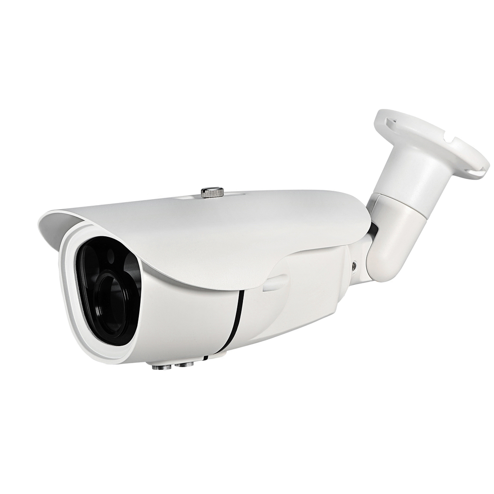 white aluminum IR bullet camera housing with zoom adjustment 