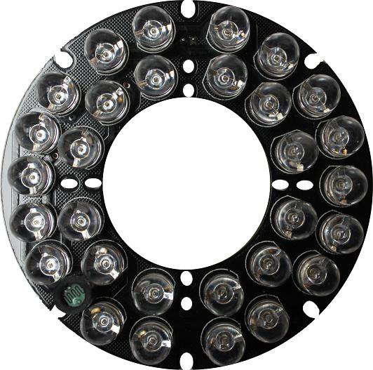 Mixed angle IR LED board for varifocal cameras 