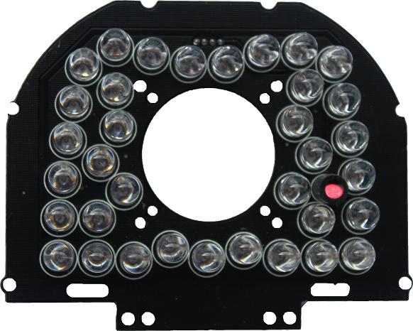 IR illumination board for security enclosure camera 