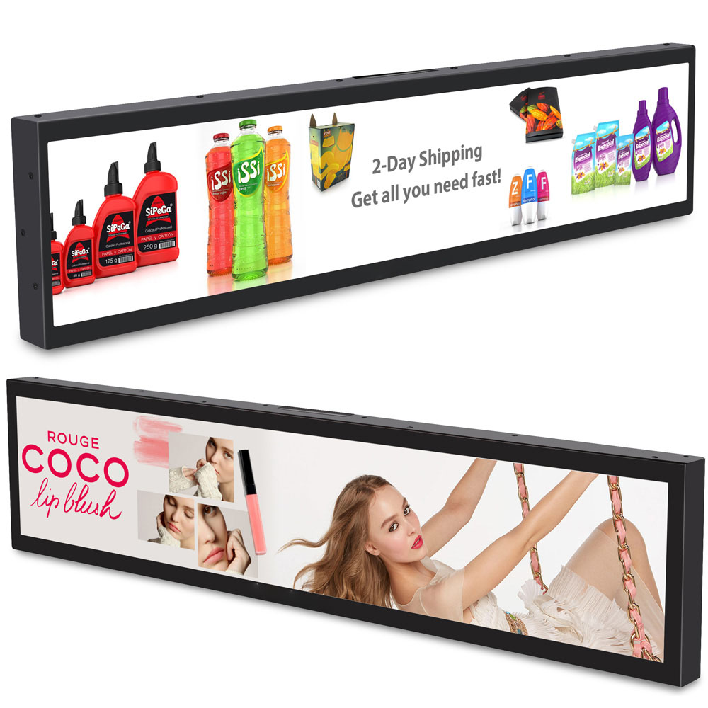 High Brightness Stretched LCD Bar  Displays For Bus / Shelf LCD Display