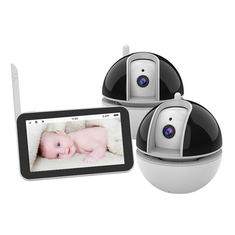 Rotating baby camera with 5 inch controlling monitor 