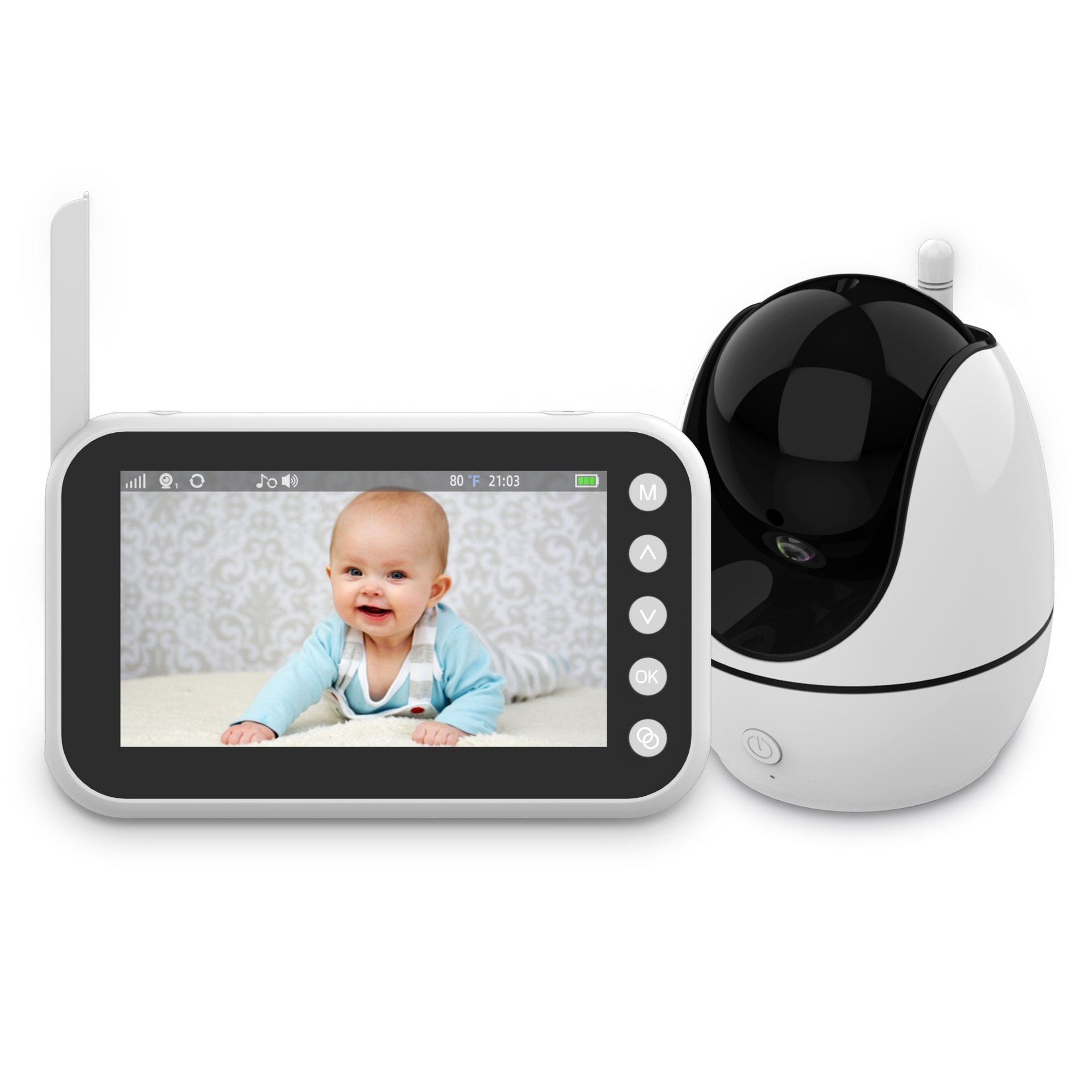 720P rotating baby camera with 4.3inch monitor 