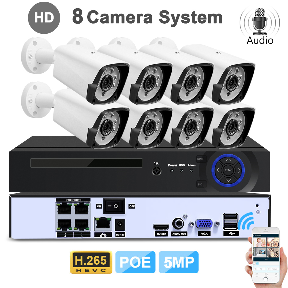 4.0/5.0mp  IP camera POE NVR  kits