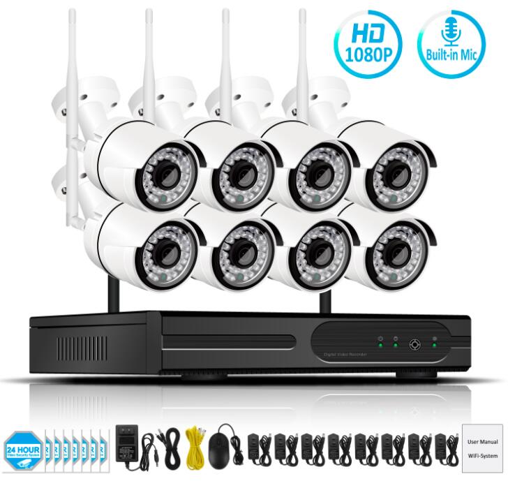 8-ch  wireless IP camera system kit