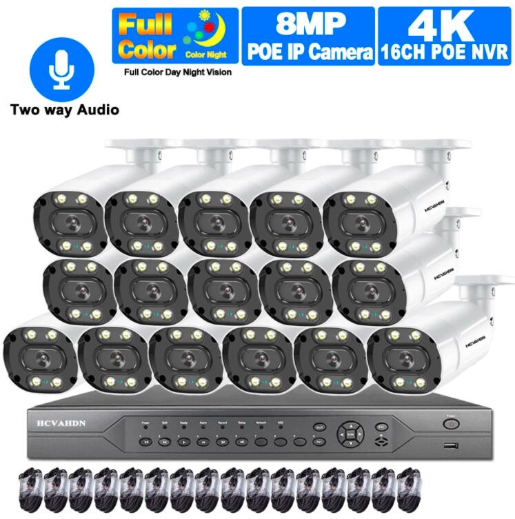 16ch  8.0MP  POE camera  4K NVR video system kit 