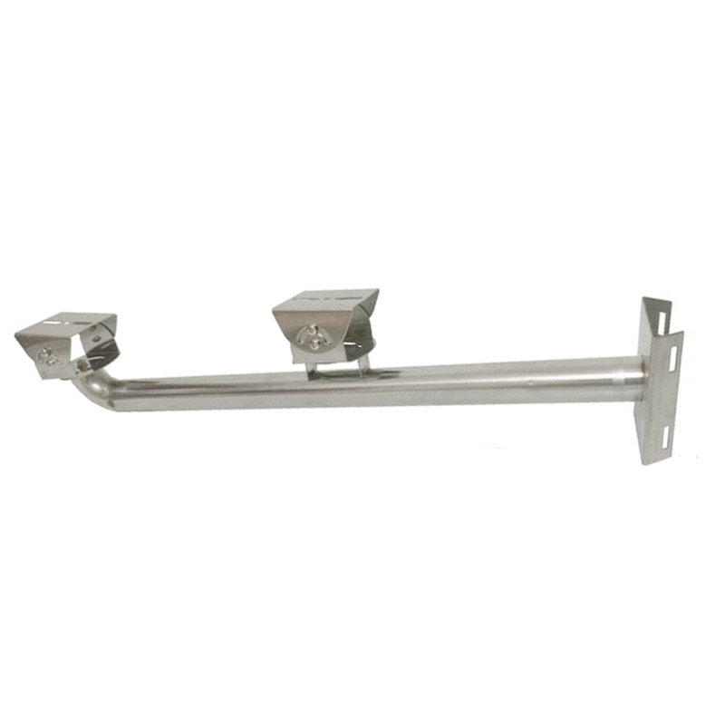 Two heads Pole mount stainless steel cctv arm