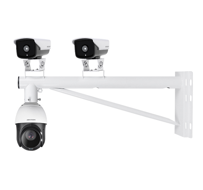 cctv  camera cross arm bracket with 2 installing head 