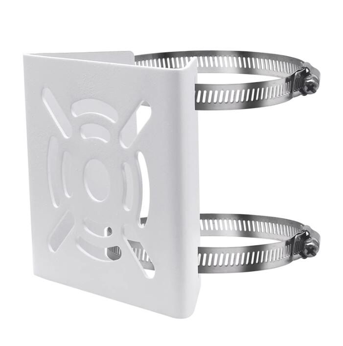 small cctv  pole mounting  bracket with 2 stainless steel clamps