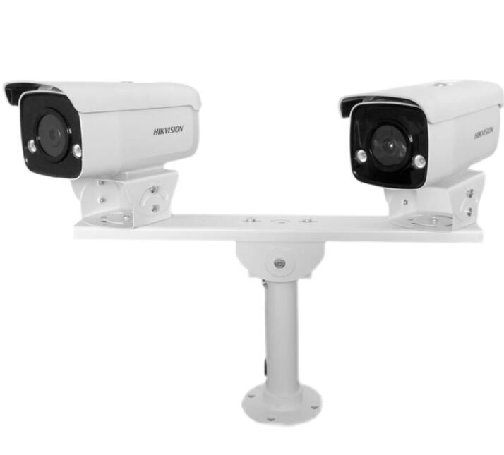 simple two cameras horizontal cctv bracket with 2 heads