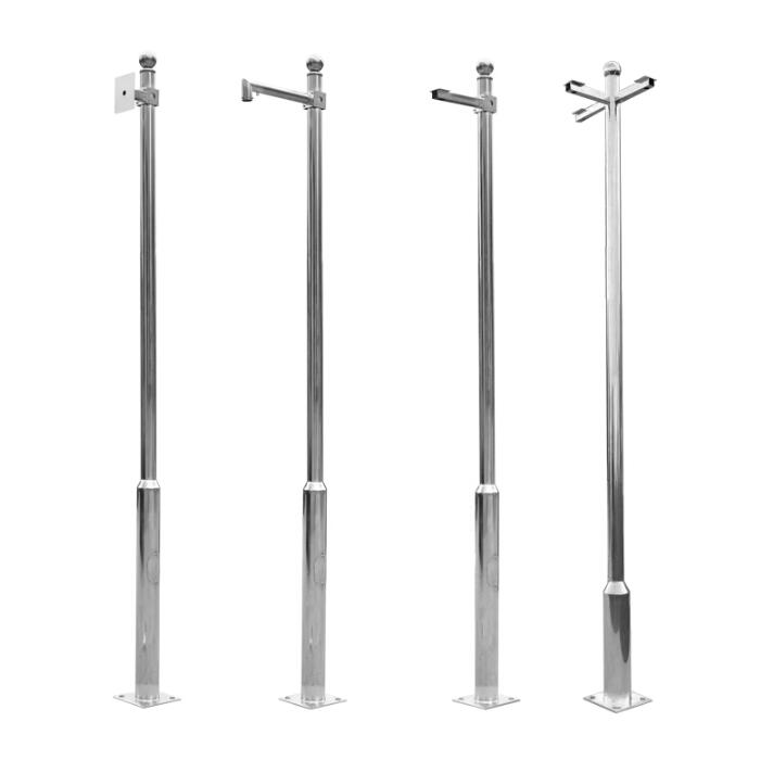 Stainless steel  all-in-one  roadside CCTV pole  with camera mount