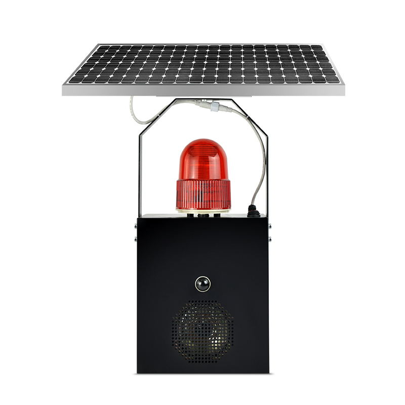 Solar powered  microwave & IR dual induction sound light alarm lamp