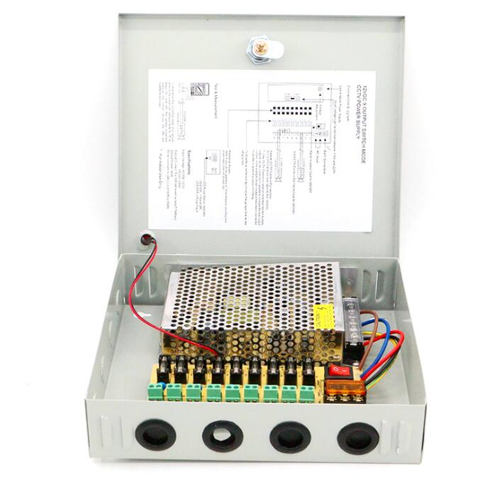 9 outputs 5A   12V  cctv switching power box 