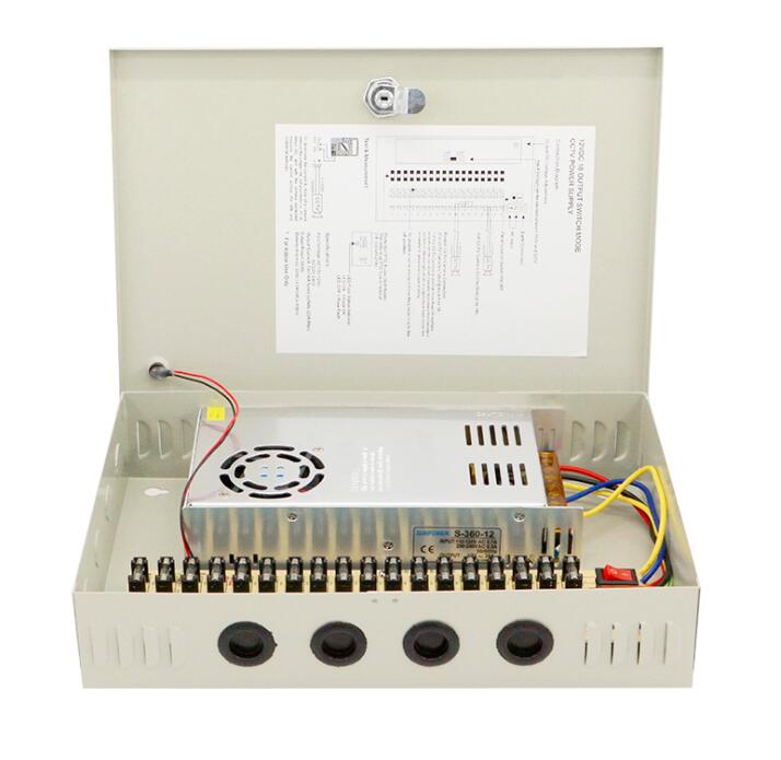 18 outputs 30A  12V  security  CCTV integrated power supply box 