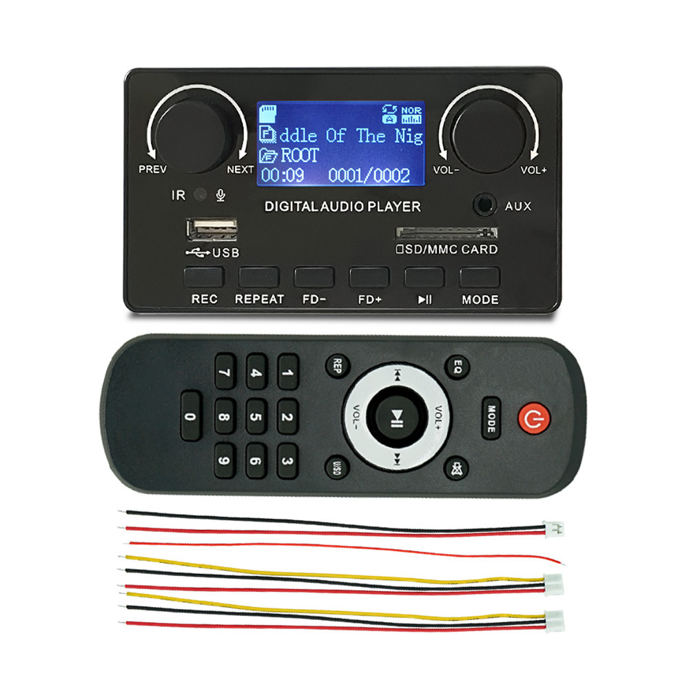 12V MP3 decoder motherboard with LCD bluetooth FM remote controller